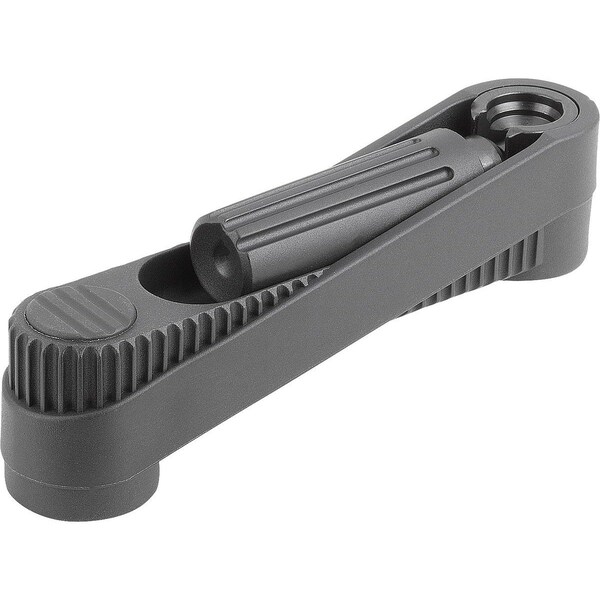 Crank Handle Size:2 Square Socket Sw=10, A=100, H=105, 2 Thermoplastic, Fold-Down, Comp:Thermoplastic